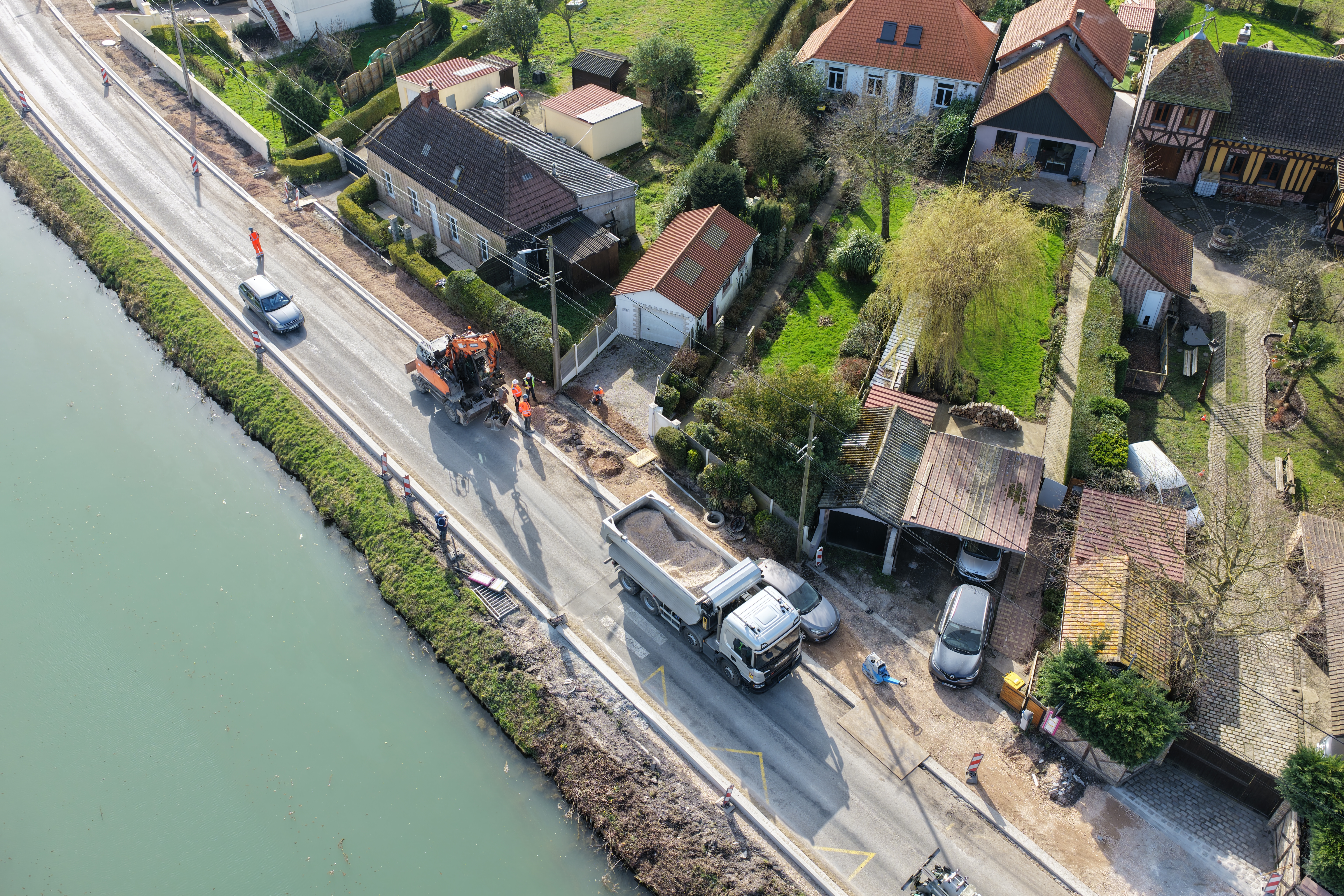 Suivi de chantier VRD par drone – Requalification de voirie entre Guînes et Hames-Boucres - Image 3